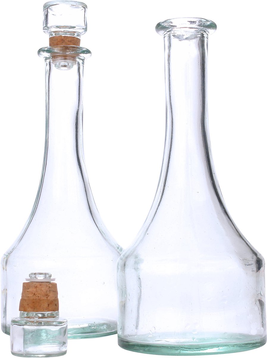 Decoratieve Glazen Fles - Olijfoliefles - Azijnfles en meer - 650ml - 40% korting vanaf 4 stuks !