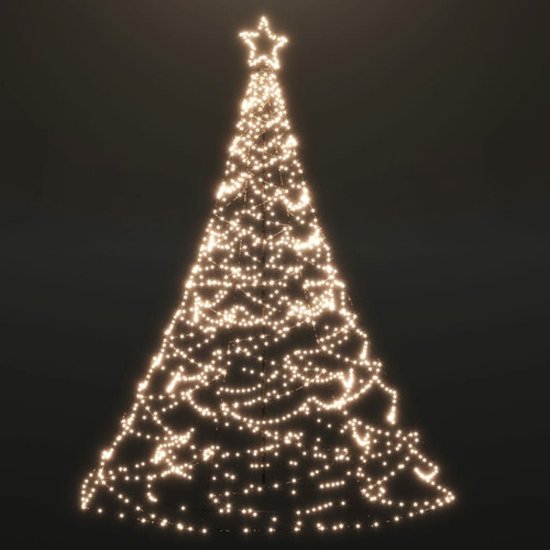 Bijna Voordracht groei vidaXL Kerstboom met metalen paal en 500 LED's 3 m warmwit | bol.com