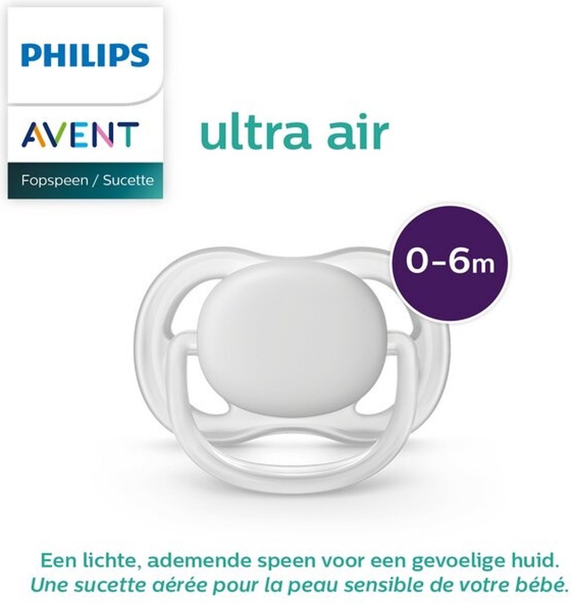 Philips Avent Ultra Air SCF085/01 - Tétine - 0-6 mois - 2 pièces