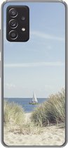 Geschikt voor Samsung Galaxy A53 5G hoesje - Noordzee - Duinen - Boot - Siliconen Telefoonhoesje