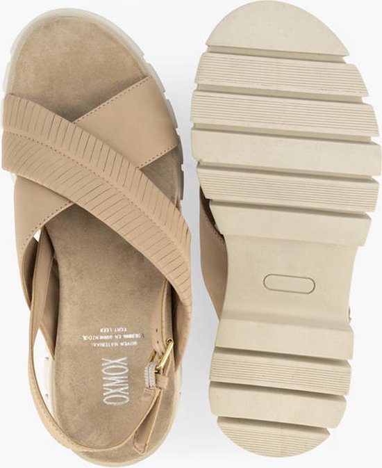 oxmox Lichtroze leren chunky sandaal - Maat 41 | bol.com