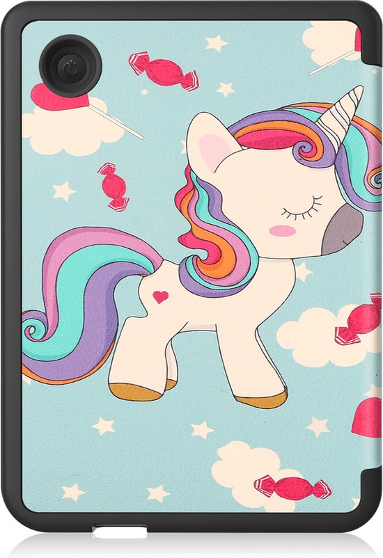 Hoesje Geschikt voor Kobo Clara 2E Hoes Book Case - Hoes Geschikt voor Kobo Clara 2E Hoesje Book Cover - Eenhoorn van Hoesje  — afbeelding 3