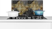 Spatscherm keuken 60x30 cm - Kookplaat achterwand Goud - Marmer print - Verf - Patronen - Muurbeschermer - Spatwand fornuis - Hoogwaardig aluminium