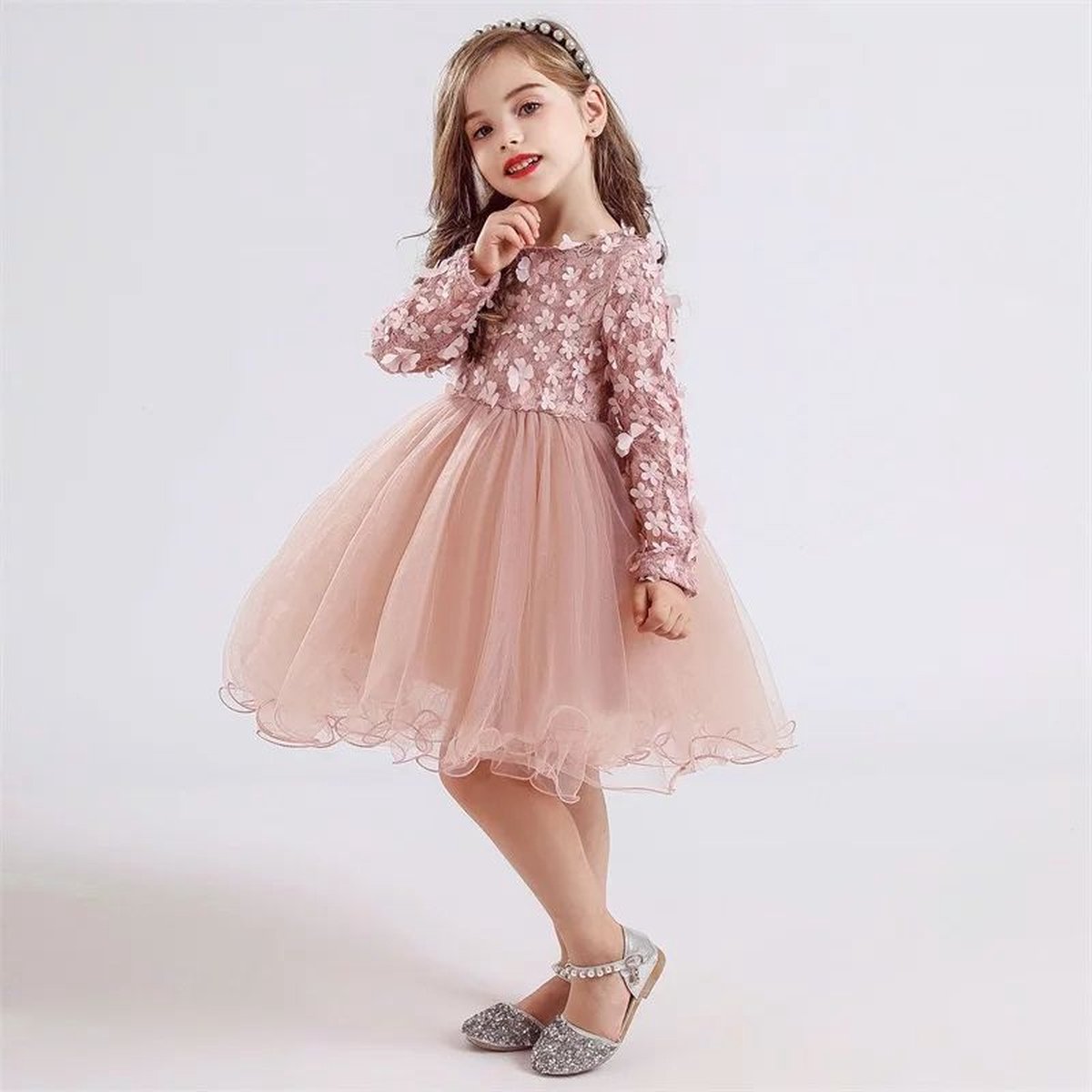 Baby jurk meisjes jurk prinsessenjurk roze tule partyjurk feestjurk bol