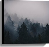 WallClassics - Canvas  - Donkere Boomtoppen - 40x40 cm Foto op Canvas Schilderij (Wanddecoratie op Canvas)