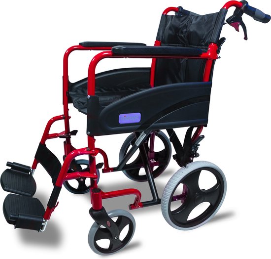 Aidapt transport rolstoel opvouwbaar - 8.5kg - rood