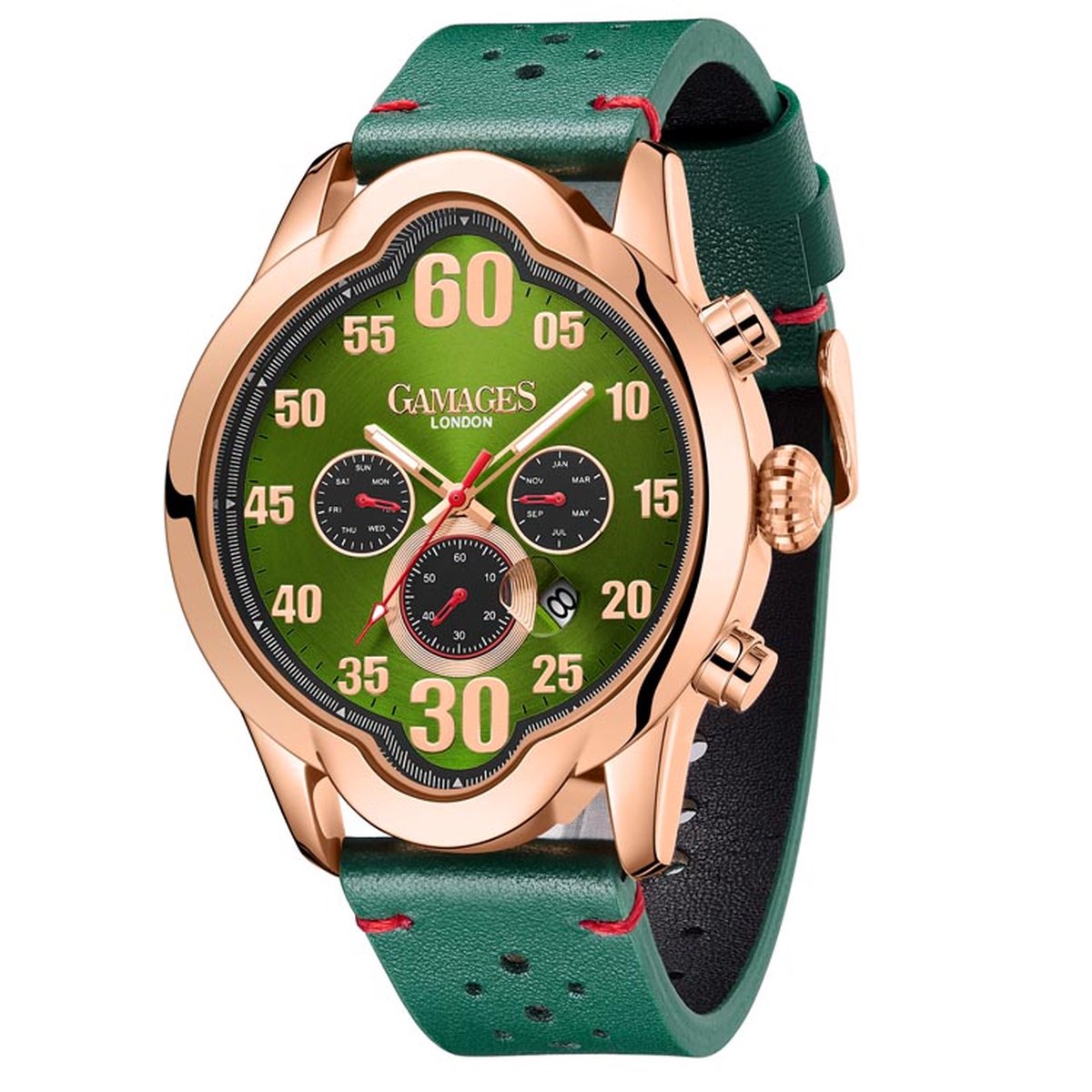 Herenhorloge - GAMAGES OF LONDON Limited Edition - Hand geassembleerd - Oval Exhibition Automatic Green