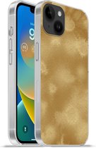 Geschikt voorApple Iphone 14 Plus - Soft case hoesje - Goud - Verf - Abstract - Siliconen Telefoonhoesje