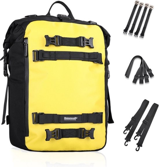 Sacoche De Selle Moto Rhinowalk - Étanche, Extensible, Avec Bandoulière, Fixation Universelle