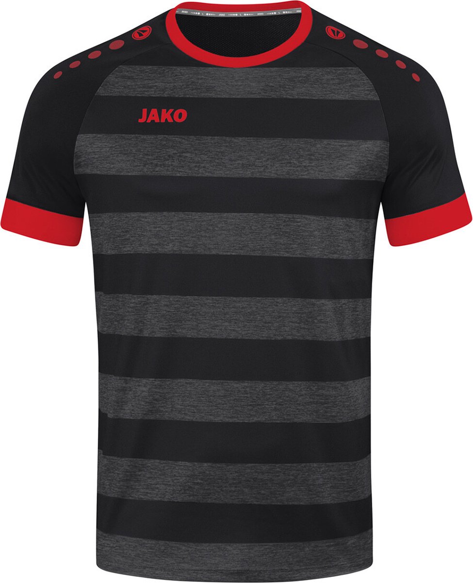 Jako Celtic Melange Shirt Korte Mouw Heren - Zwart / Sportrood | Maat: XXL