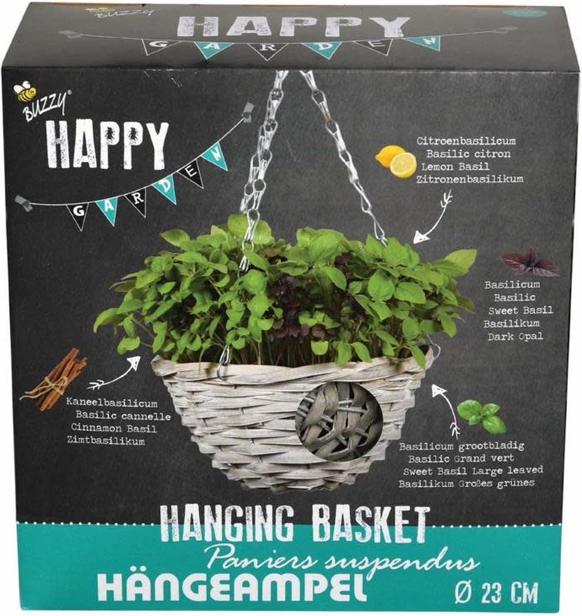 Buzzy Grow Gifts Happy Garden Hangmand Basilicum Mix