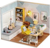 Miniatuurhuisje - bouwpakket - Miniature scene - woonkamer - Sunshine study - studio - Dolls House