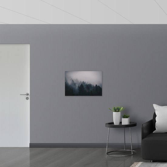 WallClassics - Poster Glossy - Dark Treetops - 75x50 cm Photo sur Papier Poster avec Finition Brillante