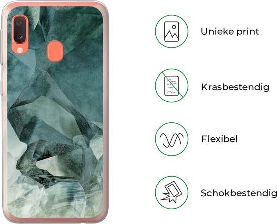 Coque Samsung Galaxy A20e - Minéraux - Cristaux - Natuursteen - Coque en Siliconen