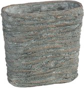 PTMD Sturdy Ovale Bloempot Jute - 30 x 15 x 28 cm - Cement - Grijs