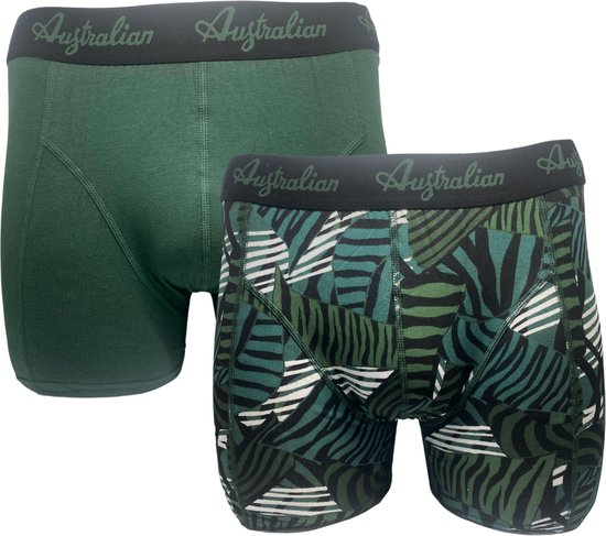 2 stuks Australian Boxershort - Katoen - Print/ L Groen - Maat M