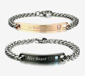 His Beauty & Her Beast armband set | Liefdes Cadeau | Romantisch Cadeau | Cadeau voor Man | Valentijnscadeau | Geschenkset Mannen | Geschenkset Vrouwen | Valentijn | Valentijnscadeau