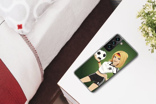 Coque Samsung Galaxy S22 - Une illustration d'une fille avec des vêtements allemands et un ballon de football - Meiden - Filles - Enfants - Coque de téléphone en Siliconen