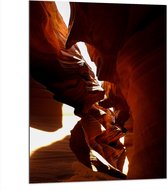 WallClassics - Dibond - Gang in Ravijn van Antelope Canyon - 75x100 cm Foto op Aluminium (Met Ophangsysteem)