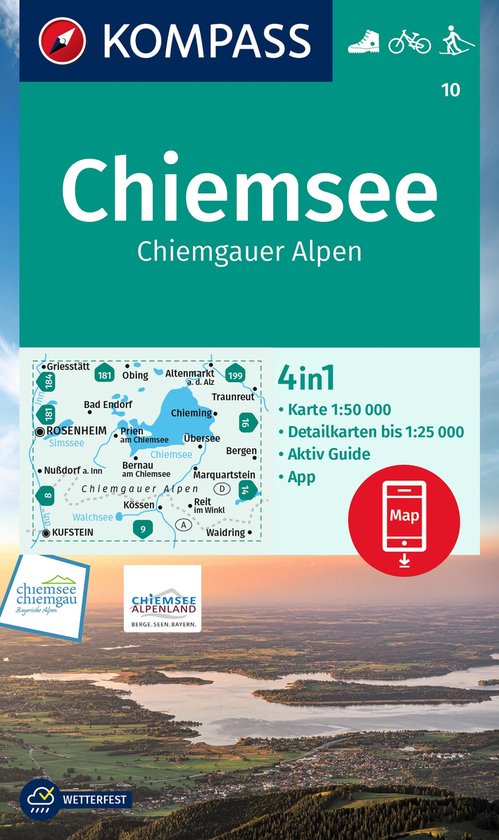 KOMPASS Wanderkarte 10 Chiemsee, Chiemgauer Alpen 1:50.000:  ... - cover