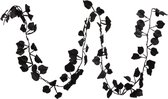 1x Guirlandes de paillettes de sapin de Noël / guirlandes avec des feuilles noires 200 cm - Guirlandes de Noël / Guirlandes de Noël de Noël