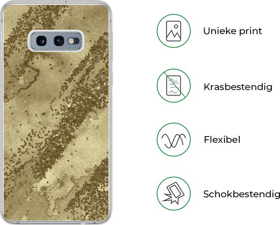 Coque Samsung Galaxy S10e - Glitter - Or - Abstrait - Coque de téléphone en Siliconen