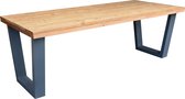 Eettafel "New York" grijs industriële tafel V-poot 95/180cm - eetkamertafel - eettafel woonkamer - eettafel hout