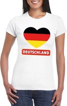 Duitsland hart vlag t-shirt wit dames XL