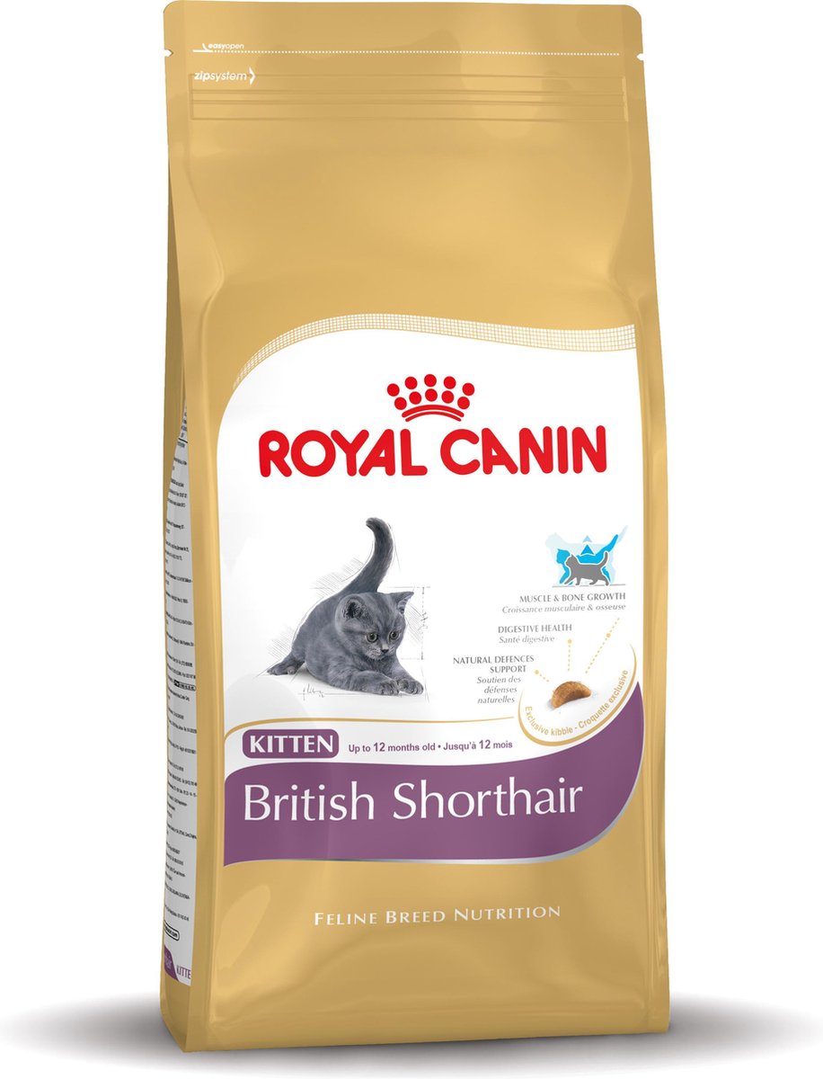 Dekking In zicht Met pensioen gaan Royal Canin British Shorthair Kitten - Kattenvoer - 400 g | bol.com