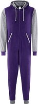 Onesie Kid's Contrast all-in-one KLEUR Purple / Heather Grey  MAAT 9-11(NL 134/146cm)