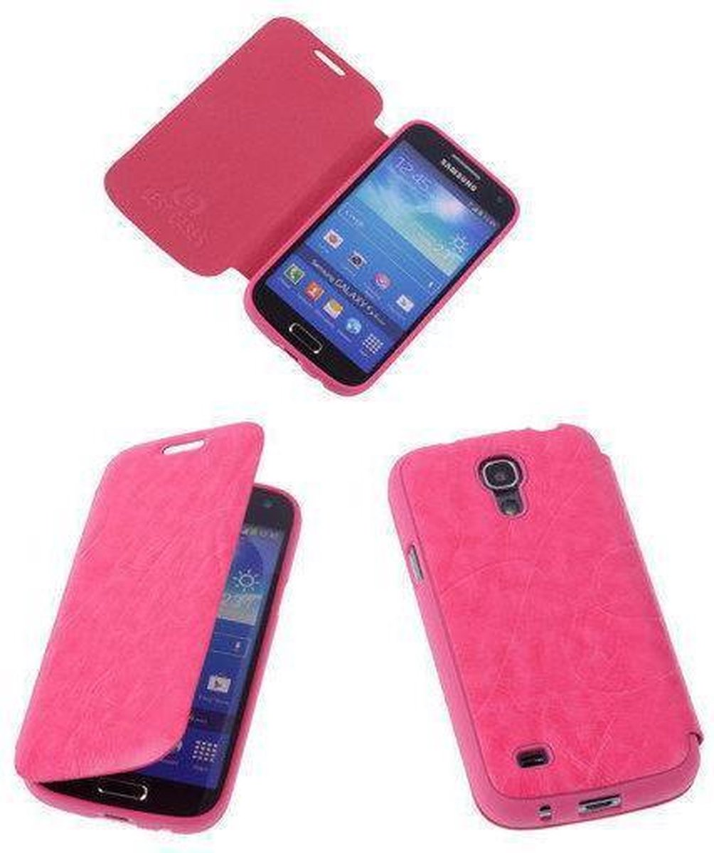 Bestcases Pink TPU Book Case Flip Cover Motief Samsung Galaxy S4 Mini