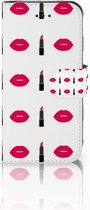 Book Case iPhone 7 | 8 | SE 2020 | SE 2022 Hoesje Design Lipstick Kiss
