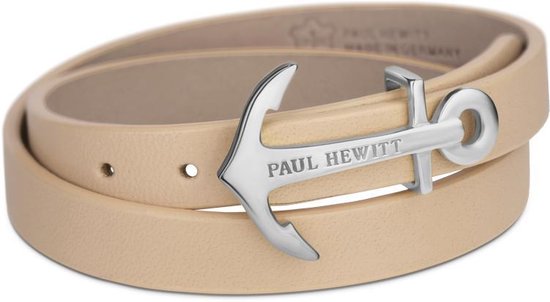 Paul Hewitt Bracelet Wrap PH-WB-S-22M - Bracelet - Cuir - Marron - 42,5 cm