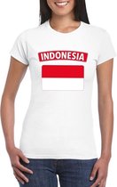 T-shirt met Indonesische vlag wit dames XL
