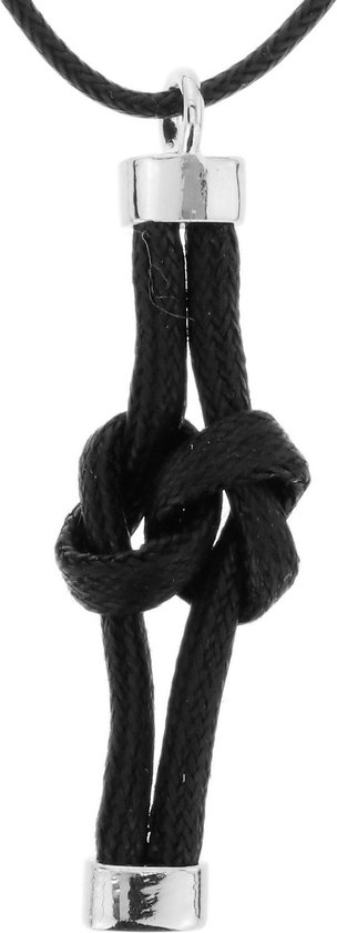 man Beweren wandelen Zwarte ketting touw met hanger knoop | bol.com