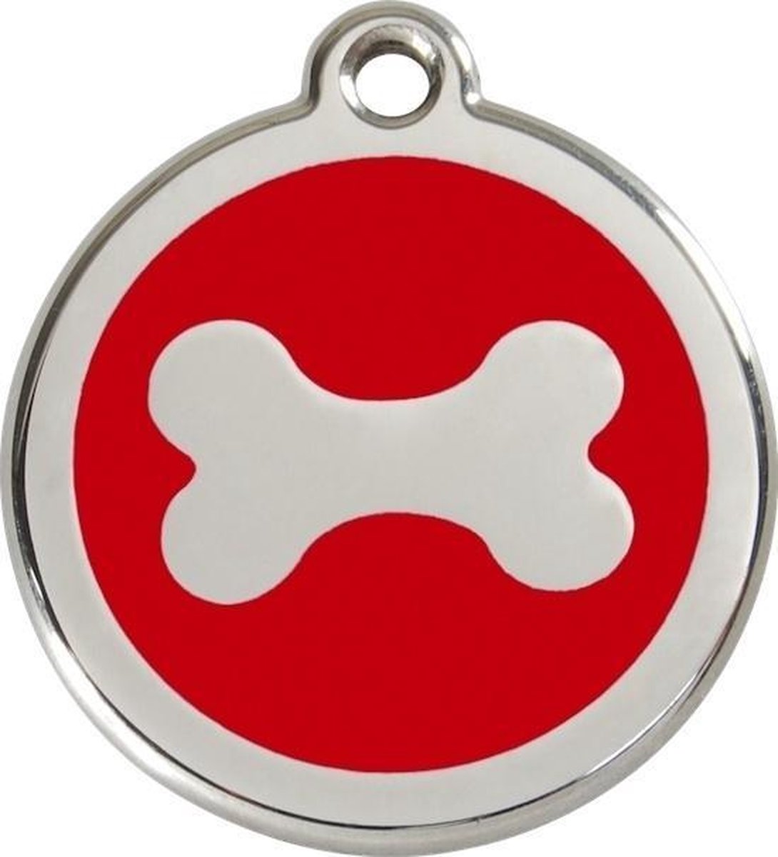 Red Dingo Hondenpenning 38 mm bot rood