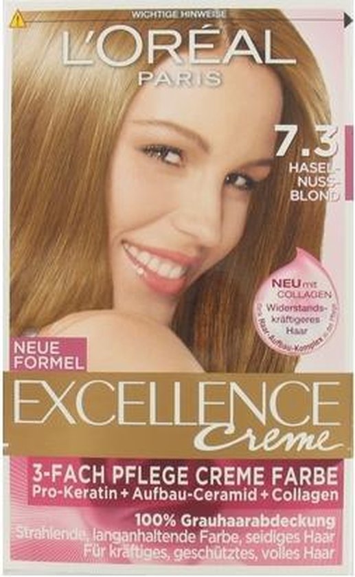 Zweet pijn doen Bewijs L'Oréal Excellence Creme 7.3 Hazelnoot Blond - Haarverf | bol.com