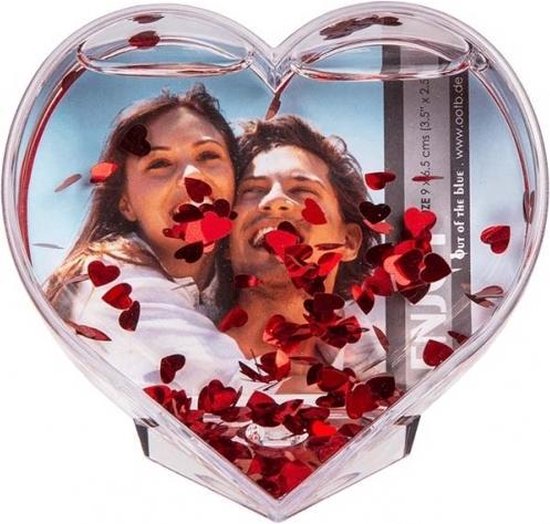 Dhr Blijkbaar Roos Hartvormige 3D fotolijst met hartjes confetti | bol.com