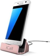 Dock Charger Laadstation met Micro USB Aansluiting Roze - USB 2.0 Micro Oplaadstation Dockingstation - voor onder andere Samsung Galaxy S5 (Neo) / S6 (Edge) (Plus) / S7 (Edge) / No
