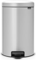 Brabantia NewIcon poubelle à pédale 20 litres avec seau intérieur synthétique - Metallic Grey