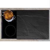 XXL Multifunctionele Glas Snijplank | Spatbescherming voor achter de kookplaat | Voor het afdekken van keramische glaskookplaten en keukenbladen | Anti Spat Scherm | Afm. 56 x 50 x 1,4 Cm. | KLEUR: LEISTEEN