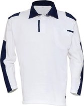 HAVEP 10021 Polo sweater wit/marineblauw S