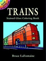 Trains Stained Glass Colouring Book