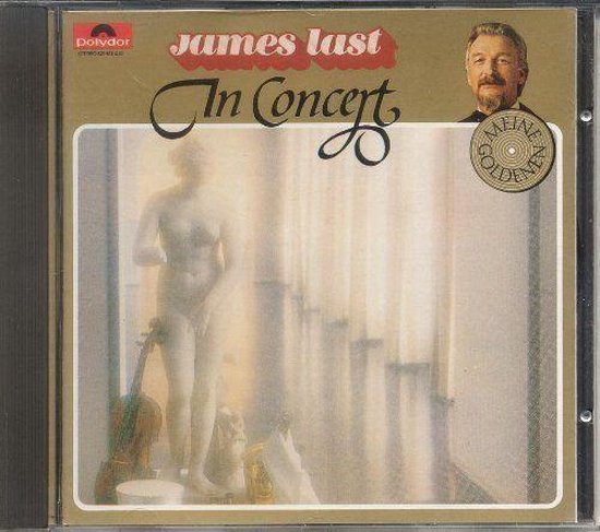 CD albumhoes met James Last en een standbeeld van een vrouw met een viool.
