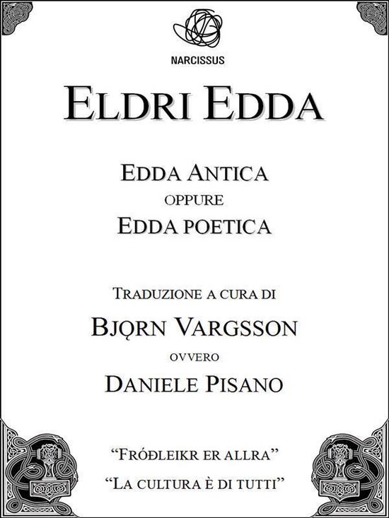 Eldri Edda - Edda Antica - cover