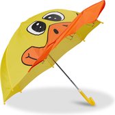 Relaxdays paraplu kind dieren - kinderparaplu meisje en jongen - regenscherm kids - Eend