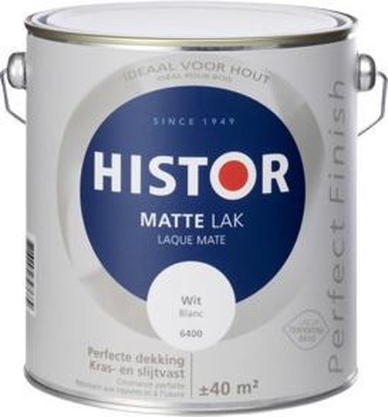 Histor Perfect Finish Lak Mat 2,5 liter - Wit | bol.com