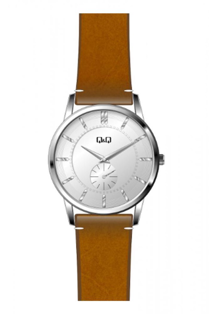 Mooi plat QQ horloge met Bruine band QA60J807