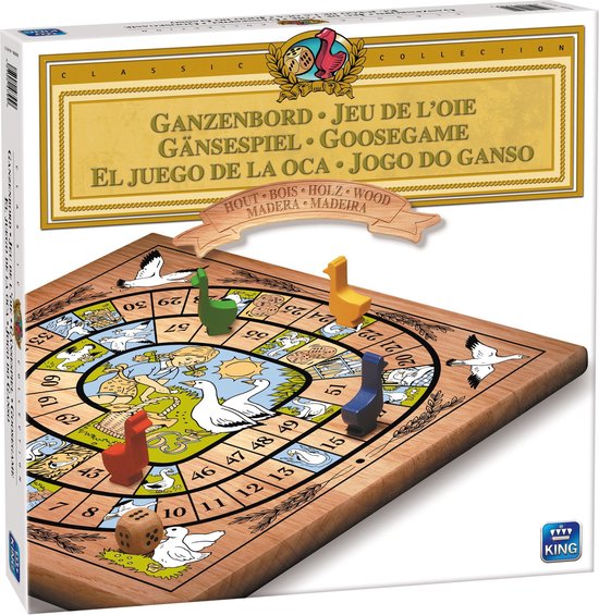 Afbeelding van het spel Ganzenbord Hout - King - Compleet Ganzenbordspel