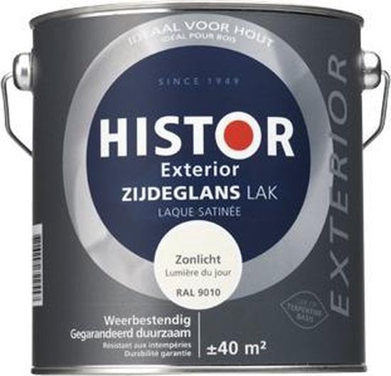 Millimeter Neem een ​​bad Ga terug Histor Exterior Lak Zijdeglans 2,5 liter - Zonlicht (Ral 9010) | bol.com